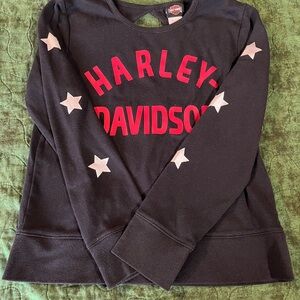 Girls Harley Davidson black long sleeve shirt size 10/12